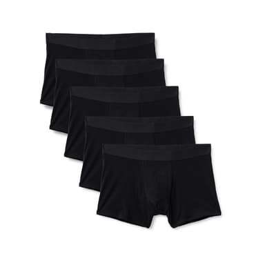 Lot de 5 boxers homme Amazon Essentials - Jersey 95% coton, coupe ajustée, jambes courtes, noir, taille L - Amazon