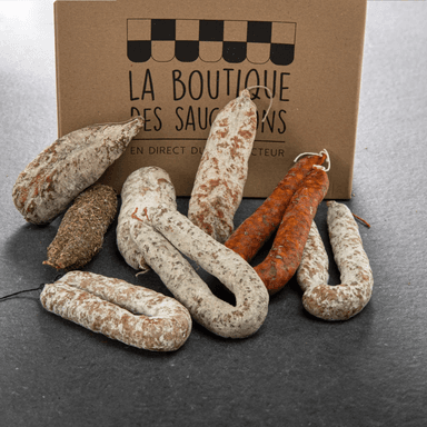 Panier de 2 Kg de Saucissons Déclassés Anti-Gaspi - Assortiment Artisanal, Provenance Ardèche - La Boutique Des Saucissons