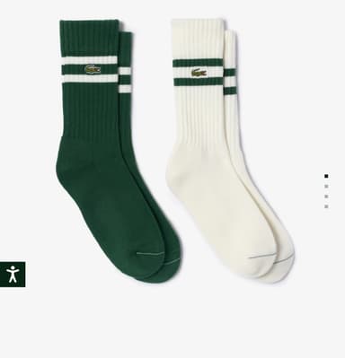 Lot de 2 paires de chaussettes coton côtelé Lacoste - Taille 43/46 - Lacoste