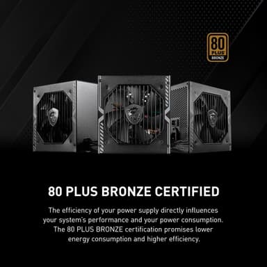 Alimentation MSI MAG A650BN - 650W, 80 PLUS Bronze, ATX, Rail Unique 12V, Ventilateur 120mm (Occasion - Comme Neuf) - Amazon