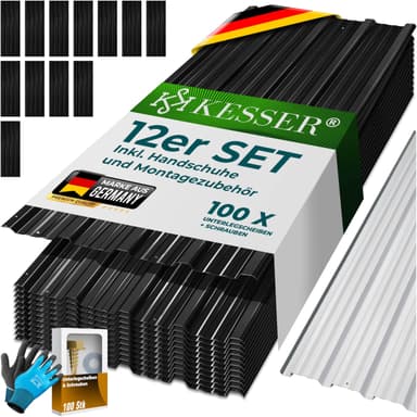 Lot de 12 plaques profilées en tôle trapézoïdale - 7 m² (vendeur tiers) - Amazon