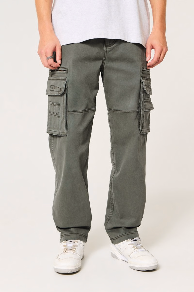 Pantalon cargo vert olive Hollister - Tailles 28 et 29 - Showroomprivé