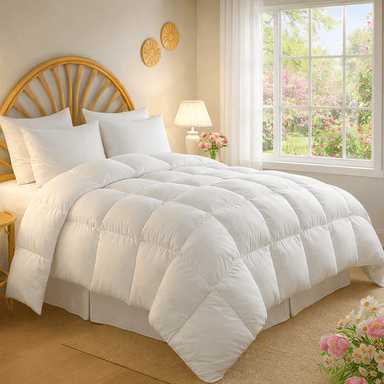 Couette Sampur 220x240 - 100% plumes canard, tempérée en plume naturelle 200 g/m², respirante, Collection Luxe - SAMPUR