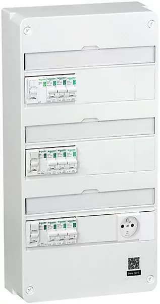 Tableau Électrique Schneider Electric - Pré-Équipé & Pré-Câblé T2 à T4, 3 rangées, 39 modules, avec Prise Modulaire - Castorama