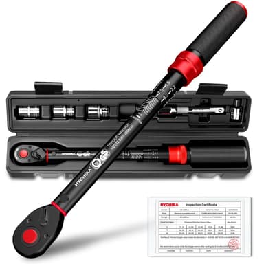 Clé Dynamométrique Hychika - 1/2", 40-220 Nm, Adaptateur 3/8", avec Prolongateur & Douilles - Amazon