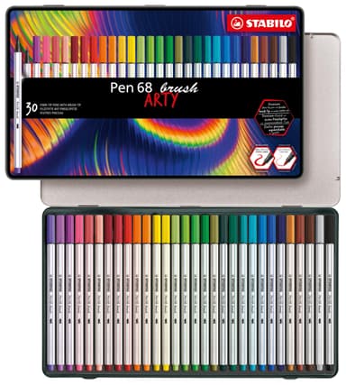 Boîte de 30 feutres Stabilo pinceau Pen 68 Brush Arty - Amazon