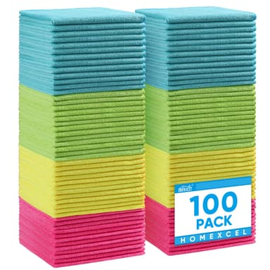 Pack de 100 Chiffons en Microfibre Homexcel - 30,5 x 30,5 cm (Vendeur tiers) - Amazon