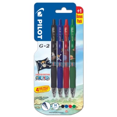 Lot de 4 Stylos Pilot roller FriXion Ball effaçable encre assortie édition limitée One Piece, 4 stickers inclus (via 2,76€ sur la carte) - Carrefour