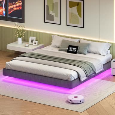 Cadre de Lit Flottant 180 x 200 cm - avec Station de Charge et éclairage LED (vendeur tiers) - Amazon