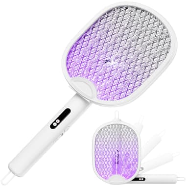 Raquette Electrique Insectes Wocvryy - 4000V; 1800mAh; USB-C; Pliable Blanc (vendeur tiers) - Amazon