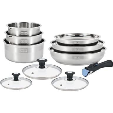Batterie de cuisine induction Arthur Martin (AM0006) acier inoxydable 18/10 - 10 pièces - Cdiscount