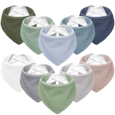Lot de 10 Bavoirs Bébé Bandana Susurration (Vendeur Tiers) - Amazon