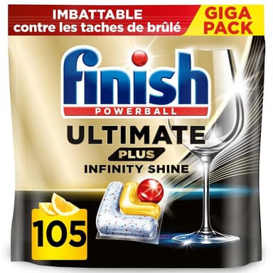 Lot de 105 Capsules Lave Vaisselle Finish Ultimate Plus Infinity Shine - Citron (via prévoyez et économisez) - Amazon