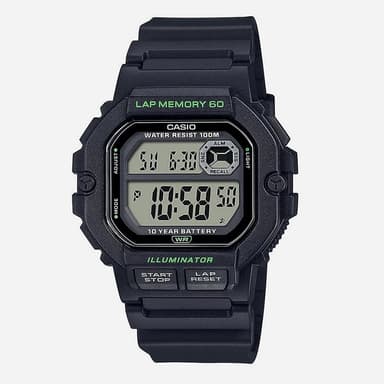 Montre Casio WS-1400H-1AV - Chronomètre, mémoire 60 temps, durée batterie 10 ans - Intersport