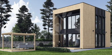 Maison en bois Kaya 4L RV 50 m² - Isolation RE2020, 2 salles de bains, terrasse couverte, triple vitrage - Chalet De Jardin