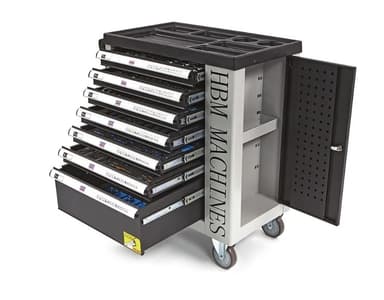 Servante à outils HBM garnie - 262 pièces, noir - HBM Machines