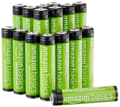 Lot de 16 piles rechargeables Amazon Basics AAA - 850 mAh, 1.2V, NiMH haute capacité - Amazon