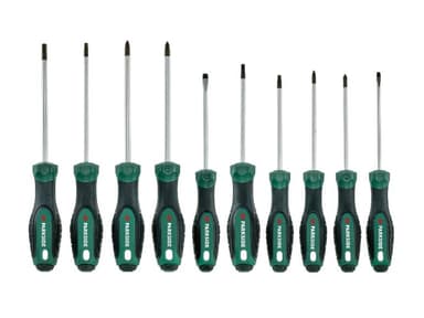 Set de tournevis Parkside - 10 pièces, acier chrome-vanadium, embouts magnétiques, poignées antidérapantes - Lidl