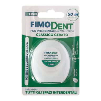 Fil dentaire Fimodent 50 m – classique ciré, idéal pour tous les espaces entre les dents - Amazon