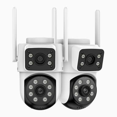 Lot de 2 Caméra de Surveillance Annke WCD220 - WiFi Extérieure Double Objectif 4MP, WiFi 2,4 GHz, Détection Humaine, Vision Nocturne - Annke