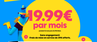 Abonnement Fibre Sosh à 19,99€ ↓ 2Gbits/s & ↑ 800 Mbits/s pendant 1 An, puis 24,99€, frais de mise en service offerts - Showroomprivé
