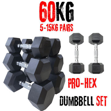 York Barbell PRO Hex Dumbbells Bundle - 60Kg Set (Discount at Checkout) - York Fitness