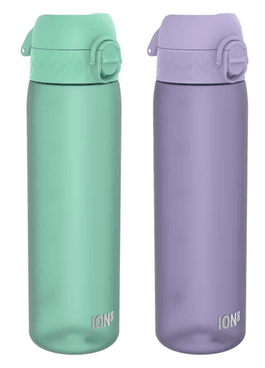 Ion8 Water Bottle Evo, 500ml/18oz, Leak Proof, Easy to Open, Secure Lock, BPA Free, Hygienic Flip Cover, Carry Handle, Teal Green / Purple - Amazon