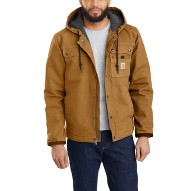 Carhartt Sherpa Lined Washed Duck Cotton Bartlett Utility Jacket - Brown, Dark Brown, Moss or Black all sizes - Engineering Agencies