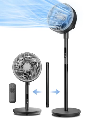 PELONIS Circulation Fan with Remote Control, 2 Modes/4 Speeds/9H Timer/3D Oscillation (75° Manual Vertical+85°) - Joybuy