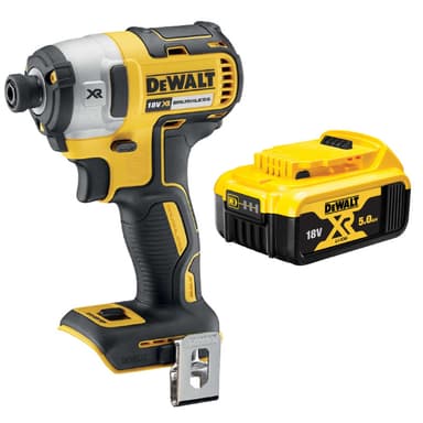 DeWalt DCF887N 18V XR Brushless Impact Driver (Body Only) & DCB184 5.0Ah Battery - Powertoolmate