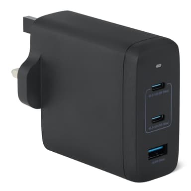 Amazon Basics Fast Charging USB C Nano GaN Wall Charger, 120W 3-Port for Laptops Tablets Phones, Black - Amazon