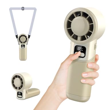 Portable Handheld Fan, 3 in 1 High-Speed Turbo Portable Fan, 3600mAh USB Rechargeable Fan with LED Display sold by HONEYYEAY Direct FBA - Amazon