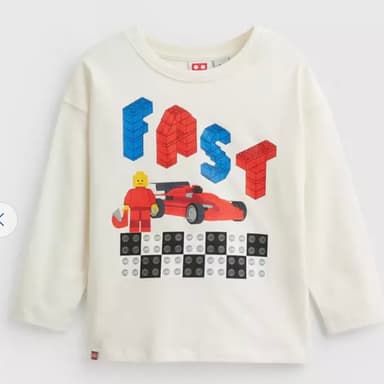 Lego Racing Graphic 100% Cotton Long Sleeve T-Shirt (Ages 1-7 Years) - Free Click & Collect - Argos