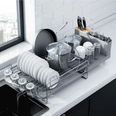 Kitsure Dish Drainer Rack - Extendable Dish Drainer Sold By LILIWAIWAI-EU On Amazon Haul With Auto Discount - Amazon