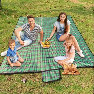 Armo Extra Large Tartan Picnic Blanket With Carrying Handle 200cm x 200cm - Amazon