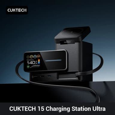 CUKTECH 15 Charging Station 140W GaN USB-C Retractable Cable Wireless Charge 1.83" TFT Display Welcome deal @ Zhengzhou Digital Melody - Alibaba