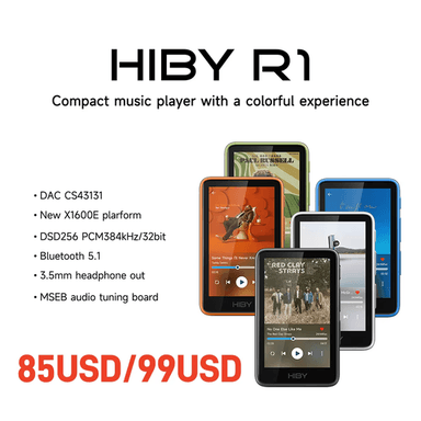 HiBy R1 HiFi Digital Audio Music Player ( 3" Touchscreen / microSD / Bluetooth / 3.5mm / DSD / LDAC / Aptx ) + cashback@HIBY Official Store - AliExpress