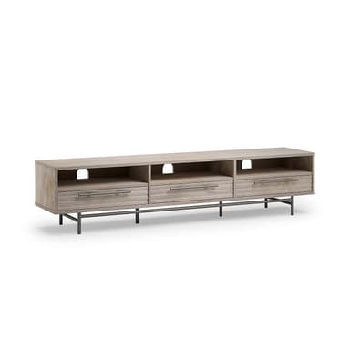 Bryant Extra Wide TV Unit for TVs up to 80" in Whitewashed Wood - Dunelm