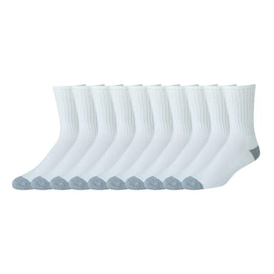 Amazon Essentials Men's Comfortable Durable Half-Cushioned Cotton Crew Sports Socks (10 pairs) 7-11 - Amazon