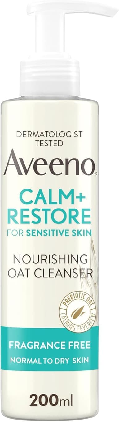 AVEENO Face CALM+RESTORE Nourishing Oat Cleanser 200ml (£3.40/£3.60 S&S) - Amazon
