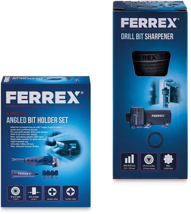 FERREX Drill Accessories - Sharpener / Angle Bit / Wire Brush Set - Aldi