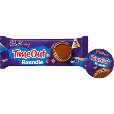Cadbury Time Out Roundie Chocolate Wafer Bars, 5 x 30g (£1.27 S&S) - Amazon
