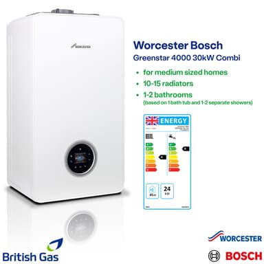 Worcester Bosch Greenstar 2000 25kW Combi Boiler - 4000 30kW £2324.99 - 8000 36kW £2699.98 - 5 Year Warranty Supplied/Installed British Gas - Costco