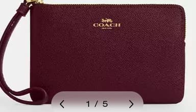 Coach Corner Zip Wristlet - Dark Wine - Coach