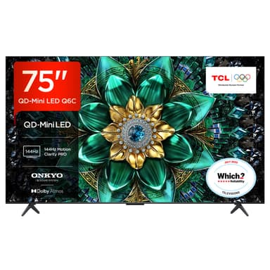 TCL 75"Q6C QD-Mini LED 4K HDR Smart Google TV-75Q6C Free TV Wall Mounting with coupon - Joybuy