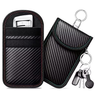 Caslord Faraday Pouch for Car Keys, Pack of 2, Anti-Theft RFID Key Fob Protection Bag, M, Red and Blue - Sold by Futing EU / FBA - Amazon
