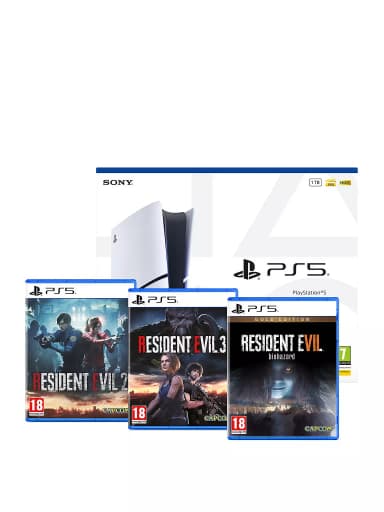 PlayStation5 Disc Console – 1TB & Resident Evil 2, Resident Evil 3, Resident Evil 7: Gold Edition - Very