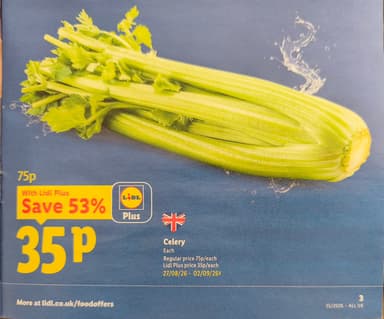 Celery - Lidl Plus Price - Lidl