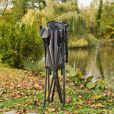 Vatani Grey Foldable Heating Camping chair with remote control - battery pack needed - B&Q