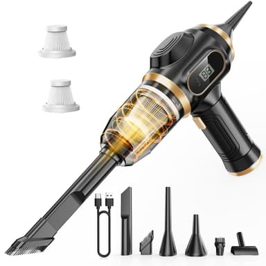 Portable Car Vacuum Cordless Mini Handheld Vacuums Cleaner Rechargeable with LCD Display and Multi-Nozzles - Sold by hangluokeji / FBA - Amazon